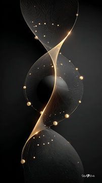 Abstraktes Schwarz mit zartem Gold