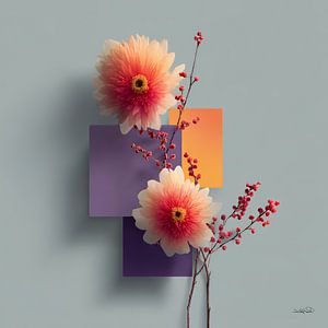 Abstrakt mit Blumen
