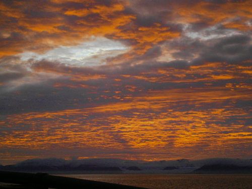 Zonsondergang op Spitsbergen