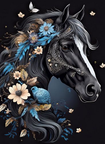 Fantasie paarden hoofd