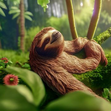Portrait of a Sloth, ART Illustration by Animaflora PicsStock