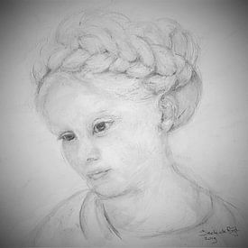 Young girl with braids. by Ineke de Rijk