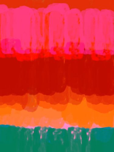 Abstract minimalistisch landschap in levendige neonkleuren