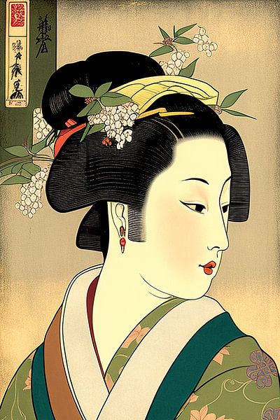 Geisha enchantée, harmonie de la beauté par Peter Balan