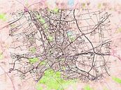 Kaart van Erfurt in de stijl 'Soothing Spring' van Maporia thumbnail