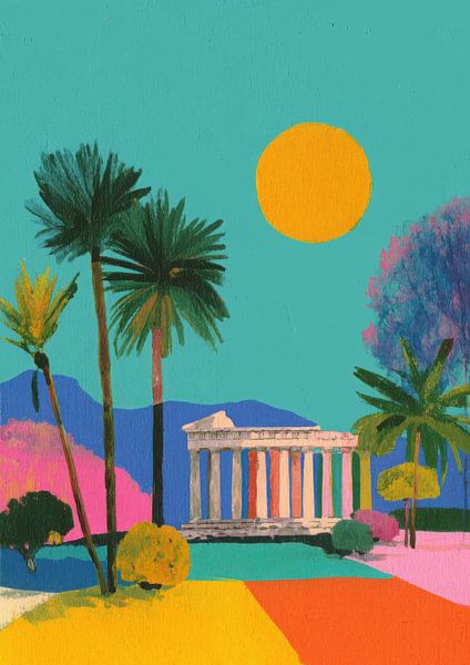Retro Greek temple motif by Niklas Maximilian