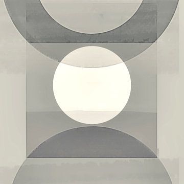Abstracte Geometrische Retro Vormen Grijs van Jacob von Sternberg Art