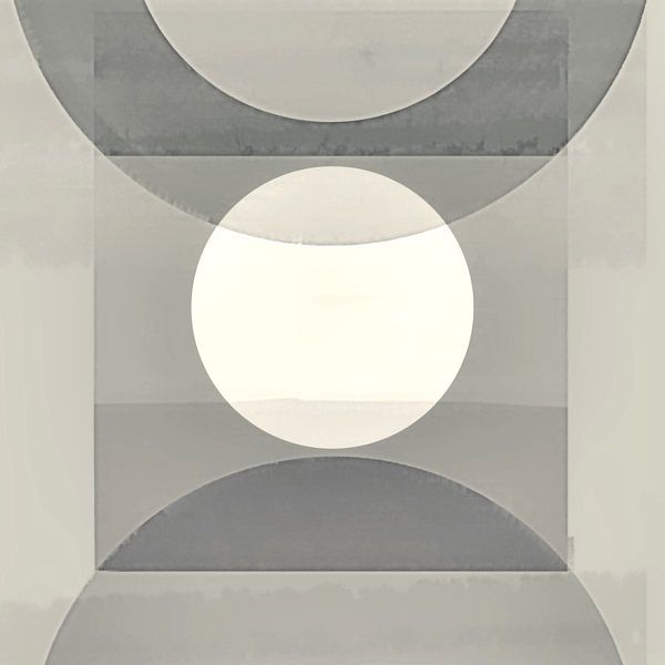 Abstrakte Geometrische Retro Formen Grau von FRESH Fine Art