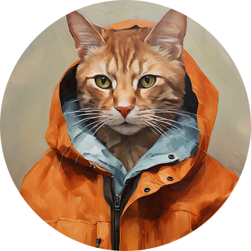 Kat Schilderij | Kat in Oranje van De Mooiste Kunst