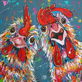 Poulets lol : Duo rieur sur Happy Paintings