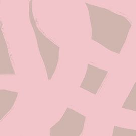 Rosa Linien auf Beige. Moderne abstrakte minimalistische Kunst. von Dina Dankers