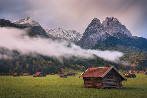 Misty Morning in the Bavarian Alps in Germany