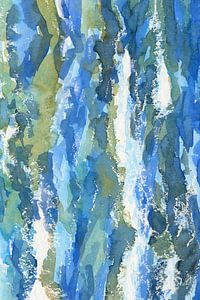 Fließendes Wasser 1 Aquarellgemälde