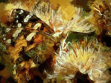 Vlinder landt op bloem van Gisela- Art for You