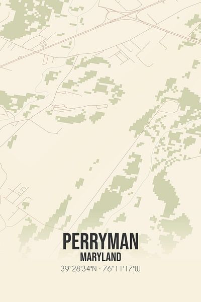 Vintage map of Perryman (Maryland), USA. by Prints of Place