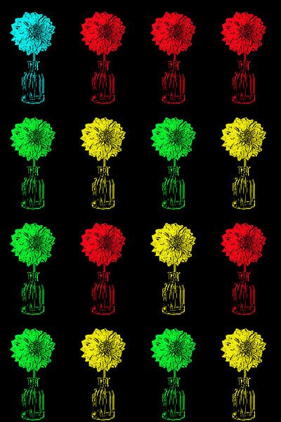 Dahlias's colorés par Henriette Tischler van Sleen