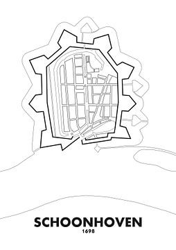 Stadtplan Schoonhoven 1698 von STADSKAART