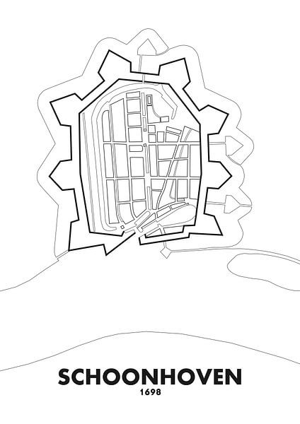 Stadskaart Schoonhoven 1698 van STADSKAART
