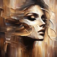 Women's face brown gold