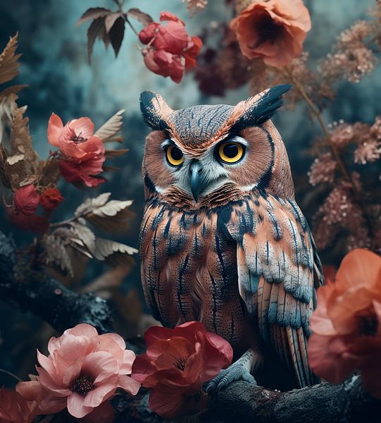 Owl amber poppies by Ellen Reografie