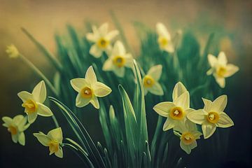 Narzissen im Frühling, Illustration von Animaflora PicsStock