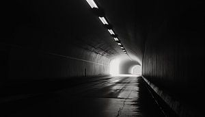 Tunnel black and white panorama