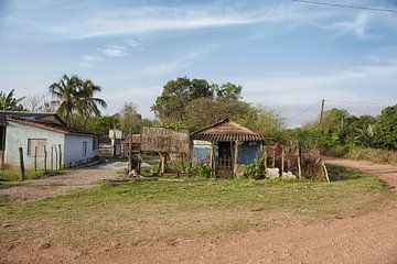 Oud blokhuis in een afgelegen Cubaans platteland en een natuurlijke omgeving