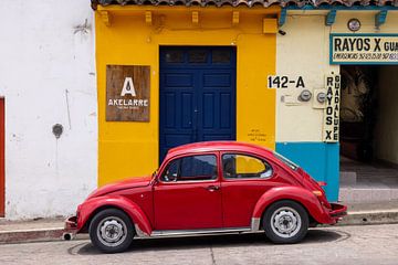 Red 2nd generation VW Beetle in Mexico by Andreas Peters