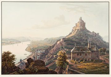 Uitzicht vanaf kasteel Marksburg richting Braubach, Johann Ludwig Bleuler
