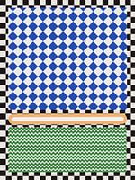Geometrisches Muster mit blauen und weißen Diamanten