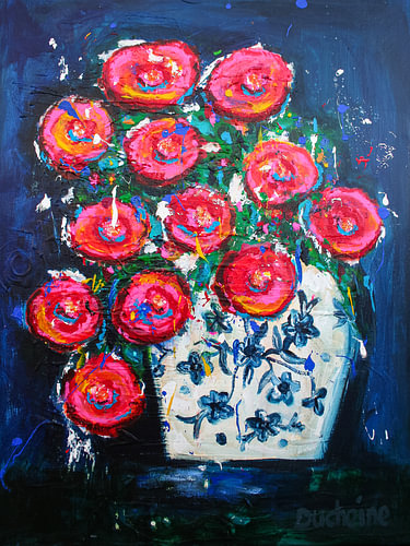 Ingwerglas mit Blumen