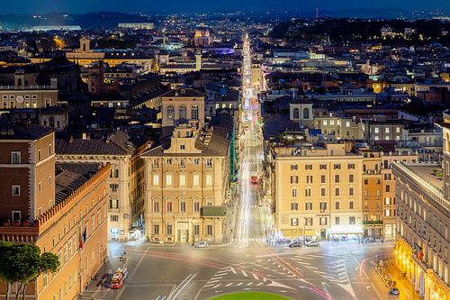 Overview of Rome with Via del Corso by Anton de Zeeuw