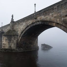 Charles brug in de mist van Anges van der Logt