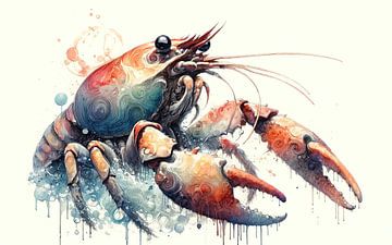 Bunter Hummer Aquarell von Chromatic Fusion Studio