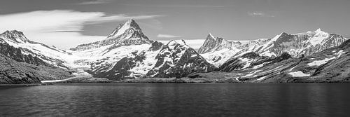 Panorama van de Bachalpsee in Zwart-Wit, Zwitserland