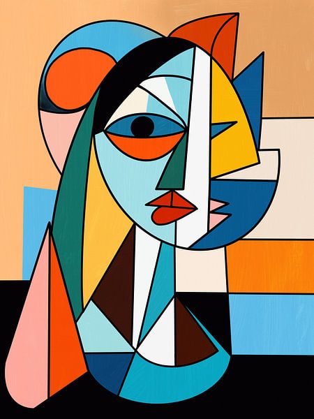 Cubism portrait of a lady by Little Dean