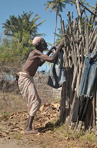 Old Man Washing