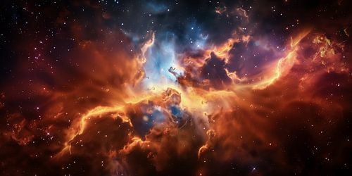 Colourful cosmic nebula cloud in the universe