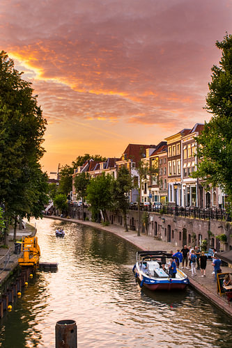 Die Kanäle von Utrecht bei Sonnenuntergang