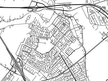 Kaart van Hendrik-Ido-Ambacht in Zwart Wit van Map Art Studio