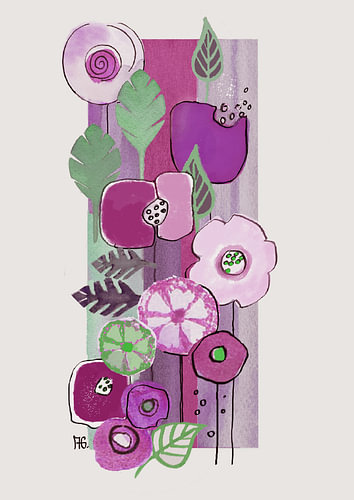 Botanische Eleganz in Beere und Salbei