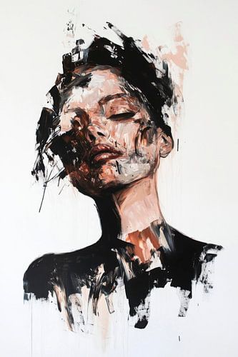 Gezicht in abstract expressionisme