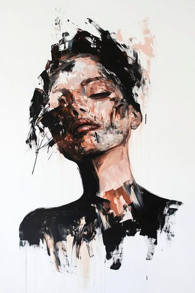 Gezicht in abstract expressionisme van Poster Art Shop