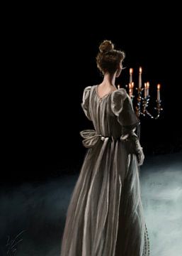 Lady with candles by W. Vos