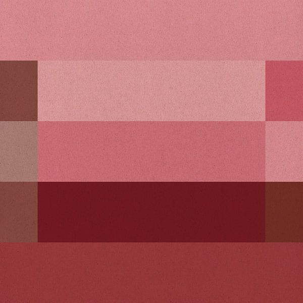 Abstract geometric art in warm pink and brown by Dina Dankers