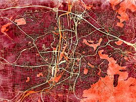 Map of Heilbronn with the style 'Amber Autumn' by Maporia