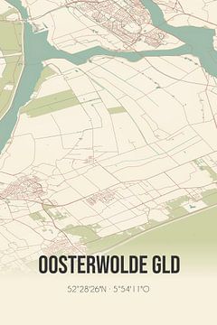 Vintage map of Oosterwolde Gld (Gelderland) by Rezona