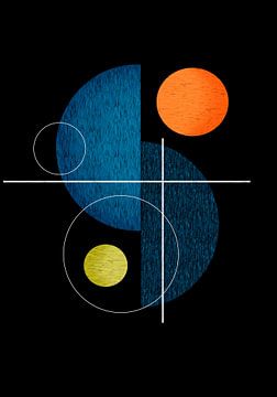 Digitaal abstract met blauw van Corinne Welp