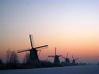 Zonsopkomst in Kinderdijk