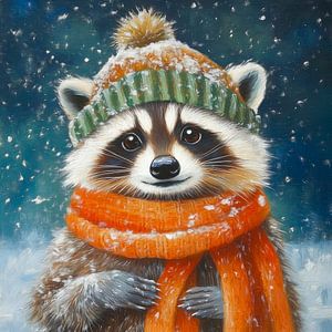 Le raton laveur en hiver